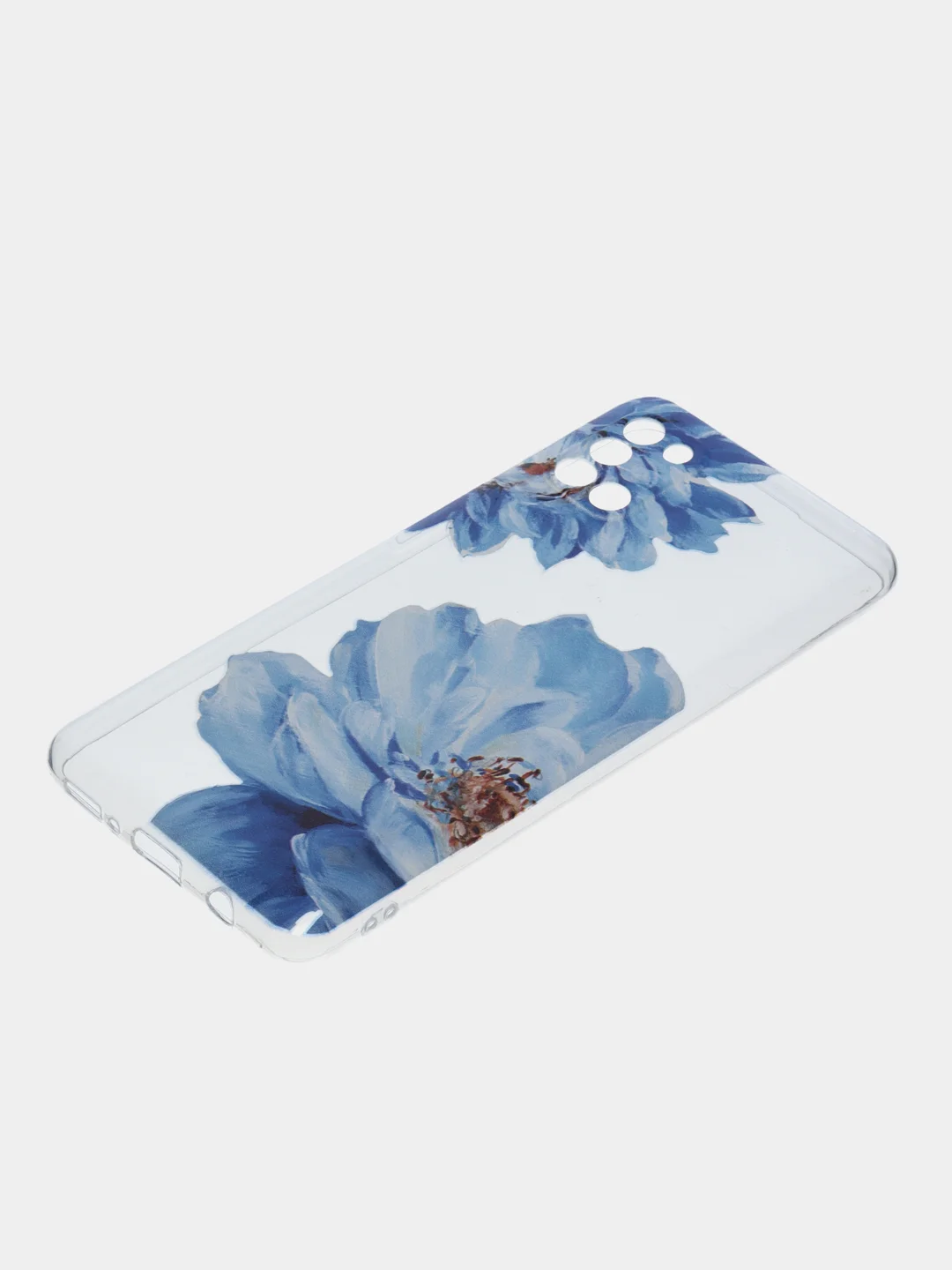 Лазурный силиконовый чехол на Samsung Galaxy A31 / Самсунг А31 прозрачный с рисунком, защита камеры