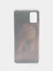 Светло-бежевый силиконовый чехол на Samsung Galaxy A51 / Самсунг А51 прозрачный с рисунком, защита камеры