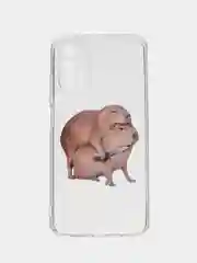 Бежевый силиконовый чехол на Xiaomi Redmi 9T / Редми 9Т прозрачный, с рисунком, защита камеры