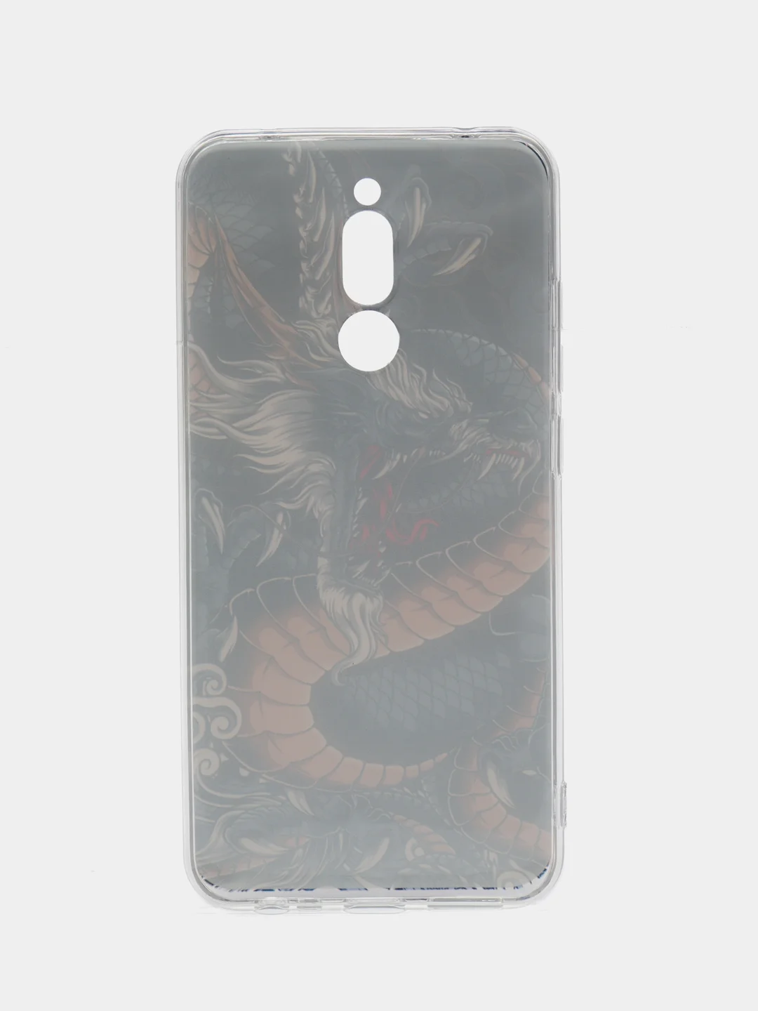 Коричневый силиконовый чехол на Xiaomi Redmi 8 / Сяоми Редми 8 прозрачный, с рисунком, защита камеры