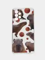 Терракотовый силиконовый чехол на Samsung Galaxy A52/A52s / Самсунг А52/A52s прозрачный, с рисунком