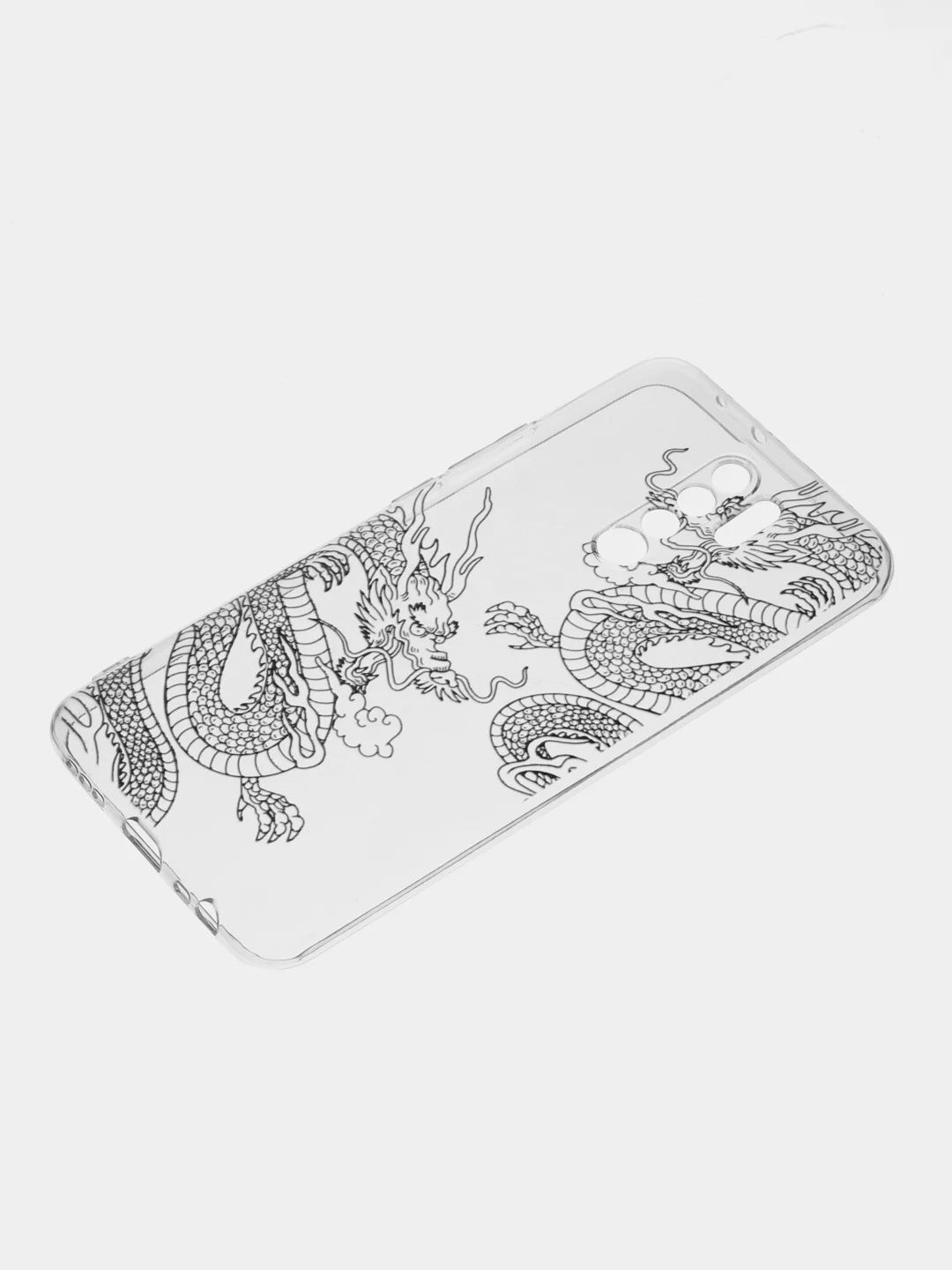 Пудровый силиконовый чехол на Xiaomi Redmi 9 / Сяоми Редми 9 прозрачный, с рисунком, защита камеры