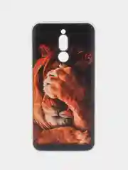 Светло-бежевый силиконовый чехол на Xiaomi Redmi 8 / Сяоми Редми 8 прозрачный, с рисунком, защита камеры