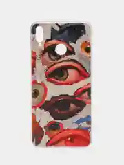 Кремовый силиконовый чехол на Honor 8X / Хонор 8Х прозрачный, с рисунком, защита камеры