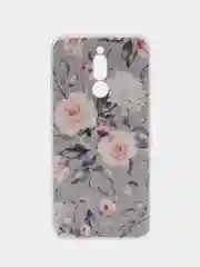 Кораллово-розовый силиконовый чехол на Xiaomi Redmi 8 / Сяоми Редми 8 прозрачный, с рисунком, защита камеры