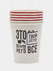 Алый стаканы бумажные с приколами, 6 штук