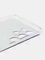 Фиолетовый чехол на Samsung Galaxy S22 Ultra / Самсунг S22 Ultra прозрачный с рисунком, защита камеры