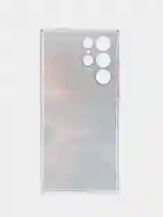 Фиолетовый чехол на Samsung Galaxy S22 Ultra / Самсунг S22 Ultra прозрачный с рисунком, защита камеры