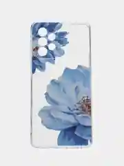 Лазурный силиконовый чехол на Samsung Galaxy A52/A52s / Самсунг А52/A52s прозрачный, с рисунком