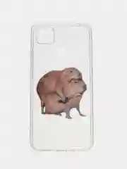 Бежевый силиконовый чехол на Xiaomi Redmi 9C / Сяоми Редми 9С прозрачный с рисунком, защита камеры