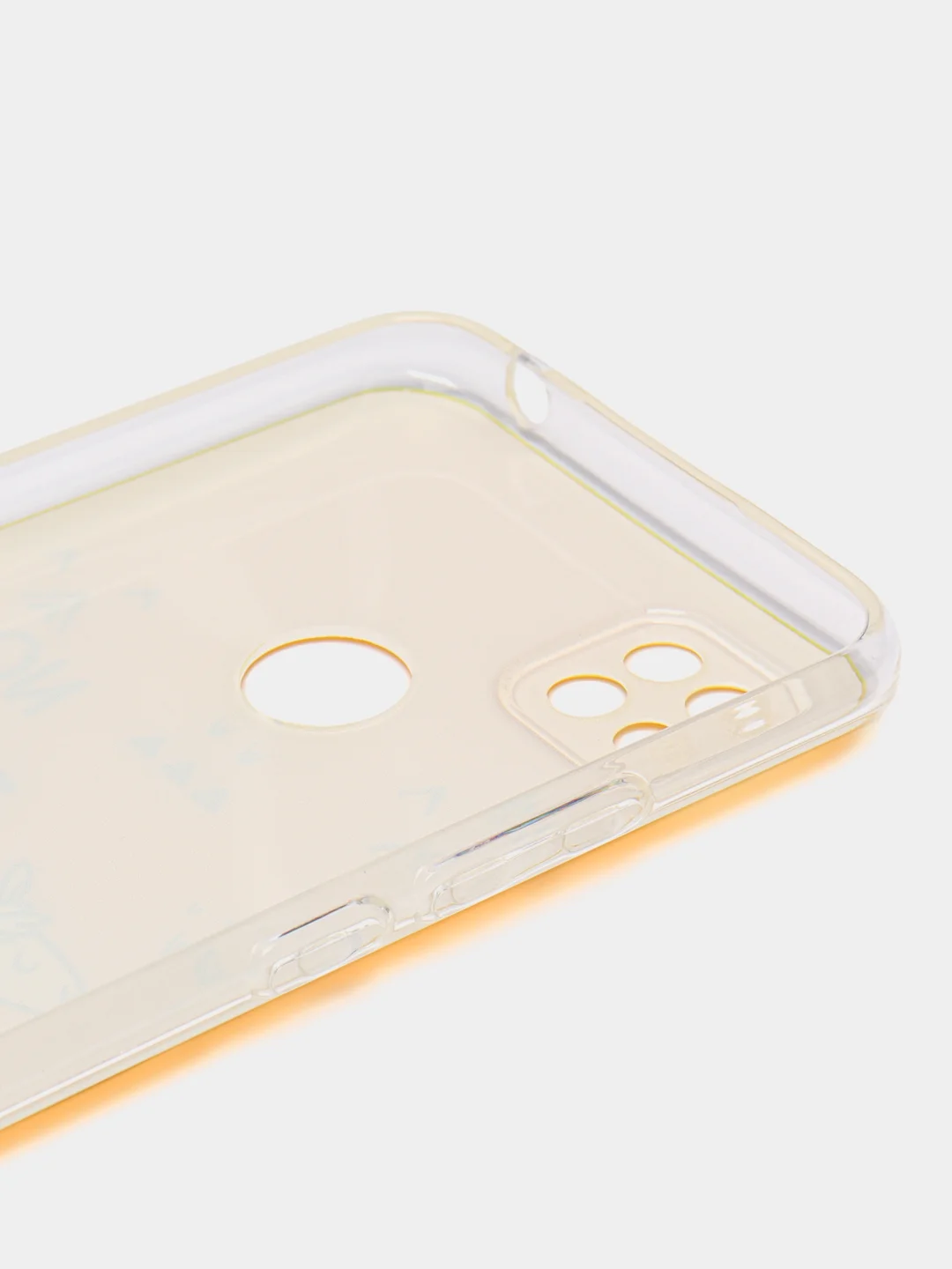 Горчичный силиконовый чехол на Xiaomi Redmi 9C / Сяоми Редми 9С прозрачный с рисунком, защита камеры