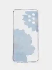 Лазурный силиконовый чехол на Samsung Galaxy A32 / Самсунг А32 прозрачный с рисунком, защита камеры