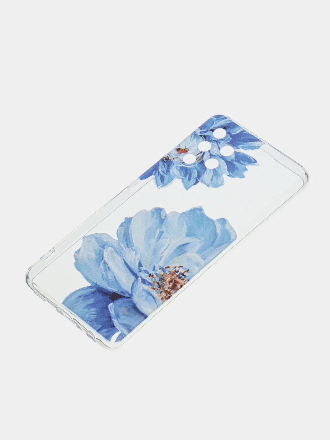 Лазурный силиконовый чехол на Samsung Galaxy A32 / Самсунг А32 прозрачный с рисунком, защита камеры
