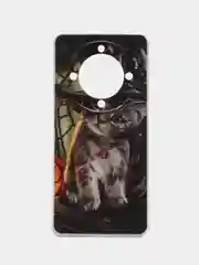 Медный силиконовый чехол на Honor X9A / Хонор X9A прозрачный, с рисунком, защита камеры