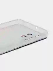 Фиолетовый силиконовый чехол на Samsung Galaxy A32 / Самсунг А32 прозрачный с рисунком, защита камеры