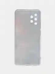 Фиолетовый силиконовый чехол на Samsung Galaxy A32 / Самсунг А32 прозрачный с рисунком, защита камеры
