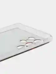 Красный чехол на Samsung Galaxy S22 Ultra / Самсунг S22 Ultra прозрачный с рисунком, защита камеры