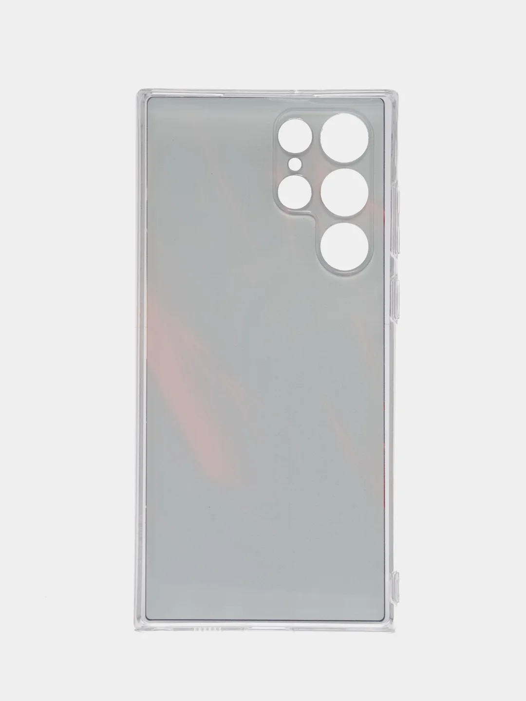Красный чехол на Samsung Galaxy S22 Ultra / Самсунг S22 Ultra прозрачный с рисунком, защита камеры