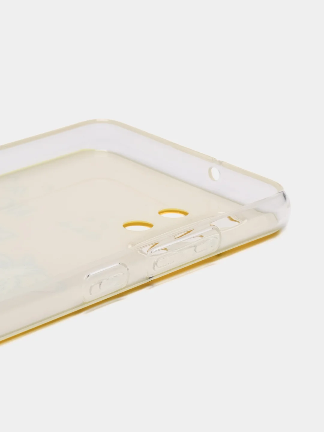 Горчичный силиконовый чехол на Samsung Galaxy A32 / Самсунг А32 прозрачный с рисунком, защита камеры