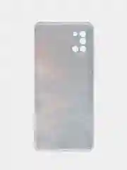 Фиолетовый силиконовый чехол на Samsung Galaxy A31 / Самсунг А31 прозрачный с рисунком, защита камеры