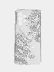 Пудровый чехол на Samsung Galaxy A53 5G / Галакси А53 5G прозрачный, с рисунком, защита камеры