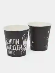 Черный стаканы бумажные с приколами, 6 штук