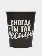 Тёмно-коричневый стаканы бумажные с приколами, 6 штук