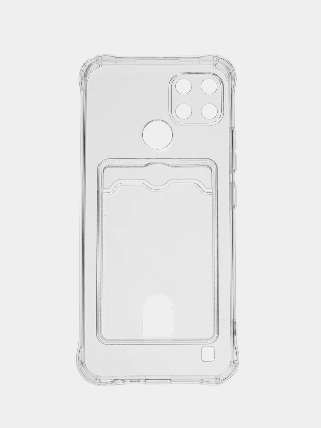 Силиконовый чехол на Realme C21Y Realme C25Y (Реалми С21у С25у) с карманом для карт, прозрачный