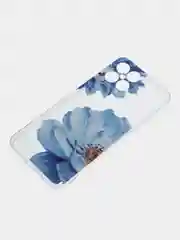Лазурный силиконовый чехол на Honor X8 / Хонор Х8 прозрачный, с рисунком, защита камеры