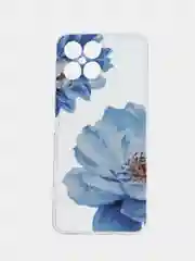 Лазурный силиконовый чехол на Honor X8 / Хонор Х8 прозрачный, с рисунком, защита камеры
