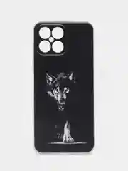 Серый меланж силиконовый чехол на Honor X8 / Хонор Х8 прозрачный, с рисунком, защита камеры