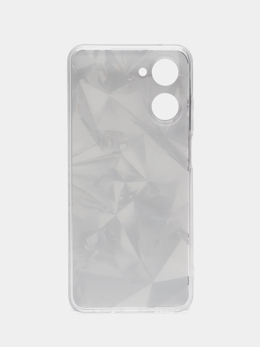 Серый металлик силиконовый чехол на Realme 10 4G / Реалми 10 4G прозрачный, с рисунком, защита камеры