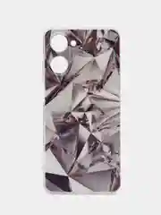 Серый металлик силиконовый чехол на Realme 10 4G / Реалми 10 4G прозрачный, с рисунком, защита камеры