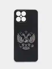 Приглушённый хаки силиконовый чехол на Honor X8 / Хонор Х8 прозрачный, с рисунком, защита камеры