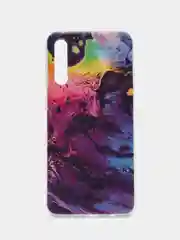 Пурпурный силиконовый чехол на Samsung Galaxy A50/A30s / Самсунг А50/А30s прозрачный, с рисунком