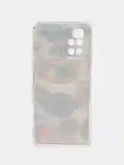 Кремовый силиконовый чехол на Xiaomi Redmi 10 / Сяоми Редми 10 прозрачный с рисунком, защита камеры