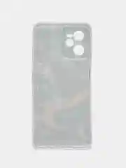 Коричневый силиконовый чехол на Realme C35 / Реалми С35 прозрачный, с рисунком, защита камеры