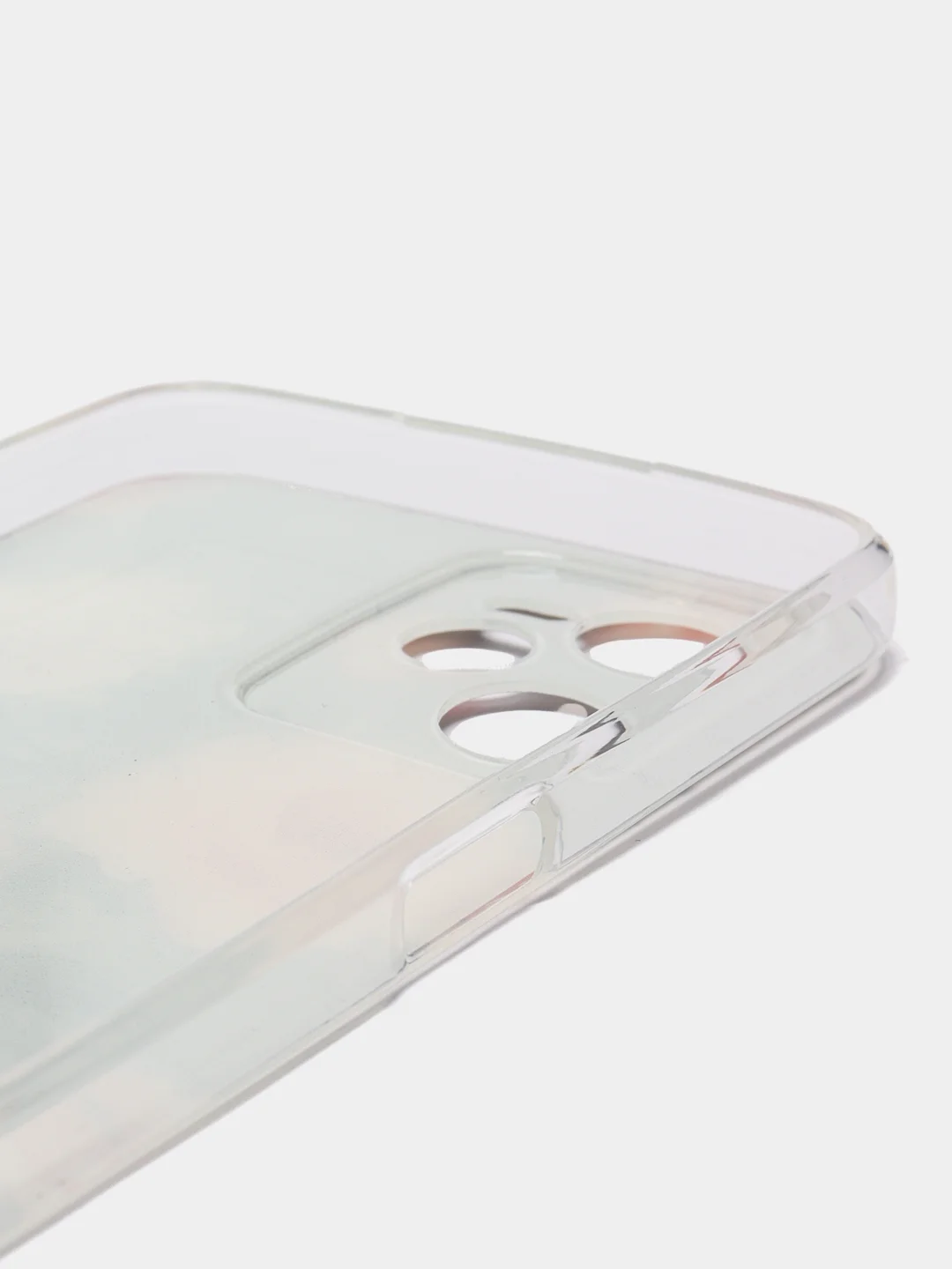 Кораллово-розовый силиконовый чехол на Realme C35 / Реалми С35 прозрачный, с рисунком, защита камеры