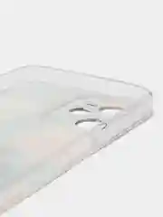 Кораллово-розовый силиконовый чехол на Realme C35 / Реалми С35 прозрачный, с рисунком, защита камеры
