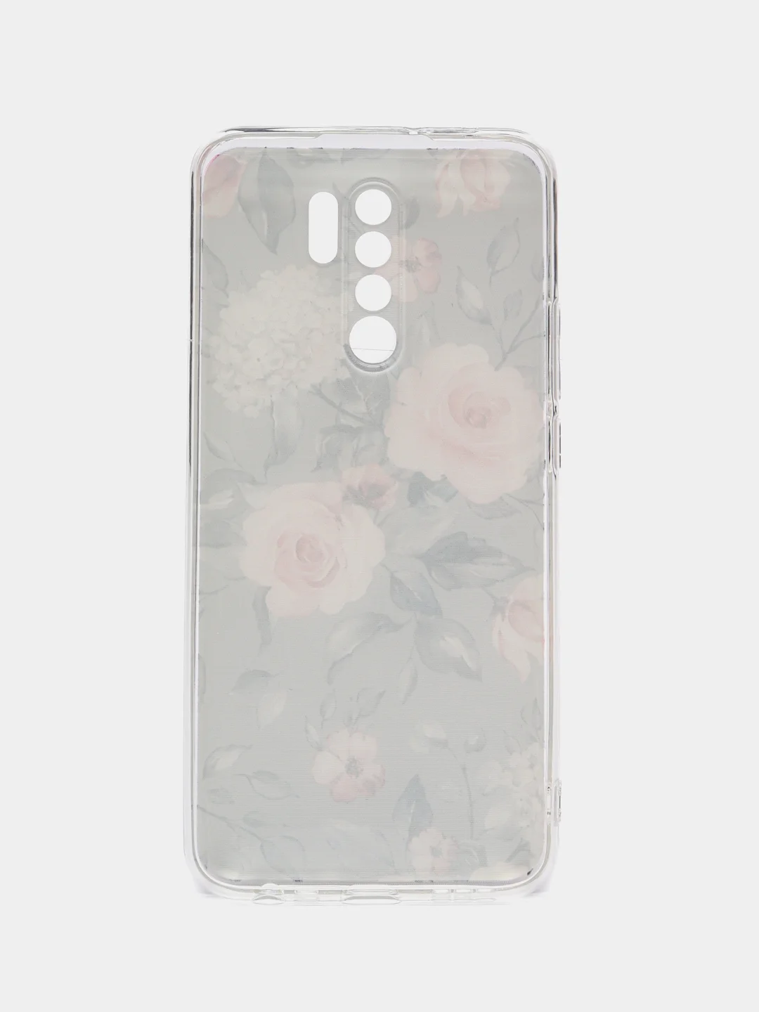 Кораллово-розовый силиконовый чехол на Xiaomi Redmi 9 / Сяоми Редми 9 прозрачный, с рисунком, защита камеры
