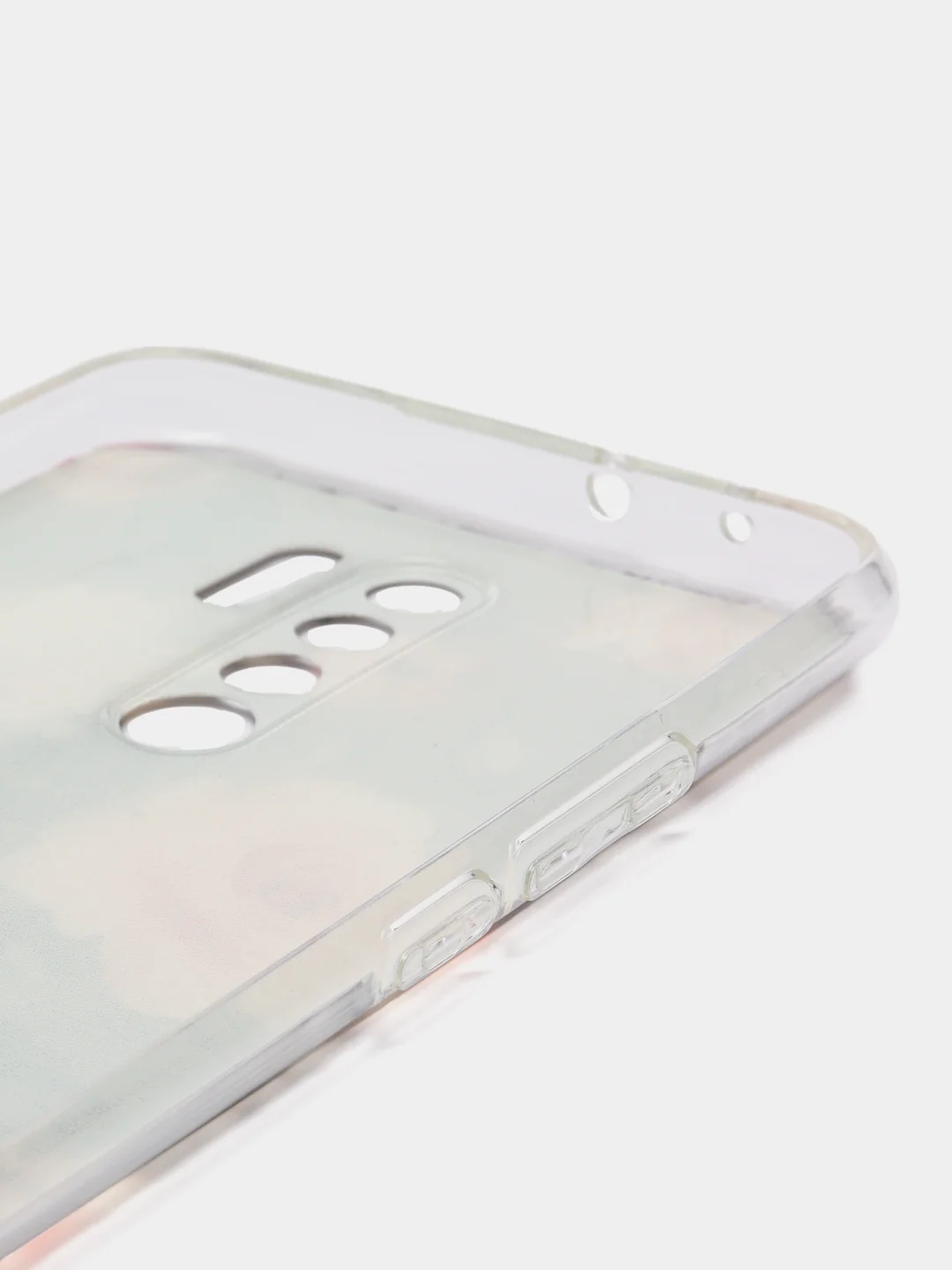 Кораллово-розовый силиконовый чехол на Xiaomi Redmi 9 / Сяоми Редми 9 прозрачный, с рисунком, защита камеры