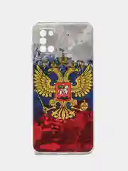 Синий силиконовый чехол на Samsung Galaxy A31 / Самсунг А31 прозрачный с рисунком, защита камеры