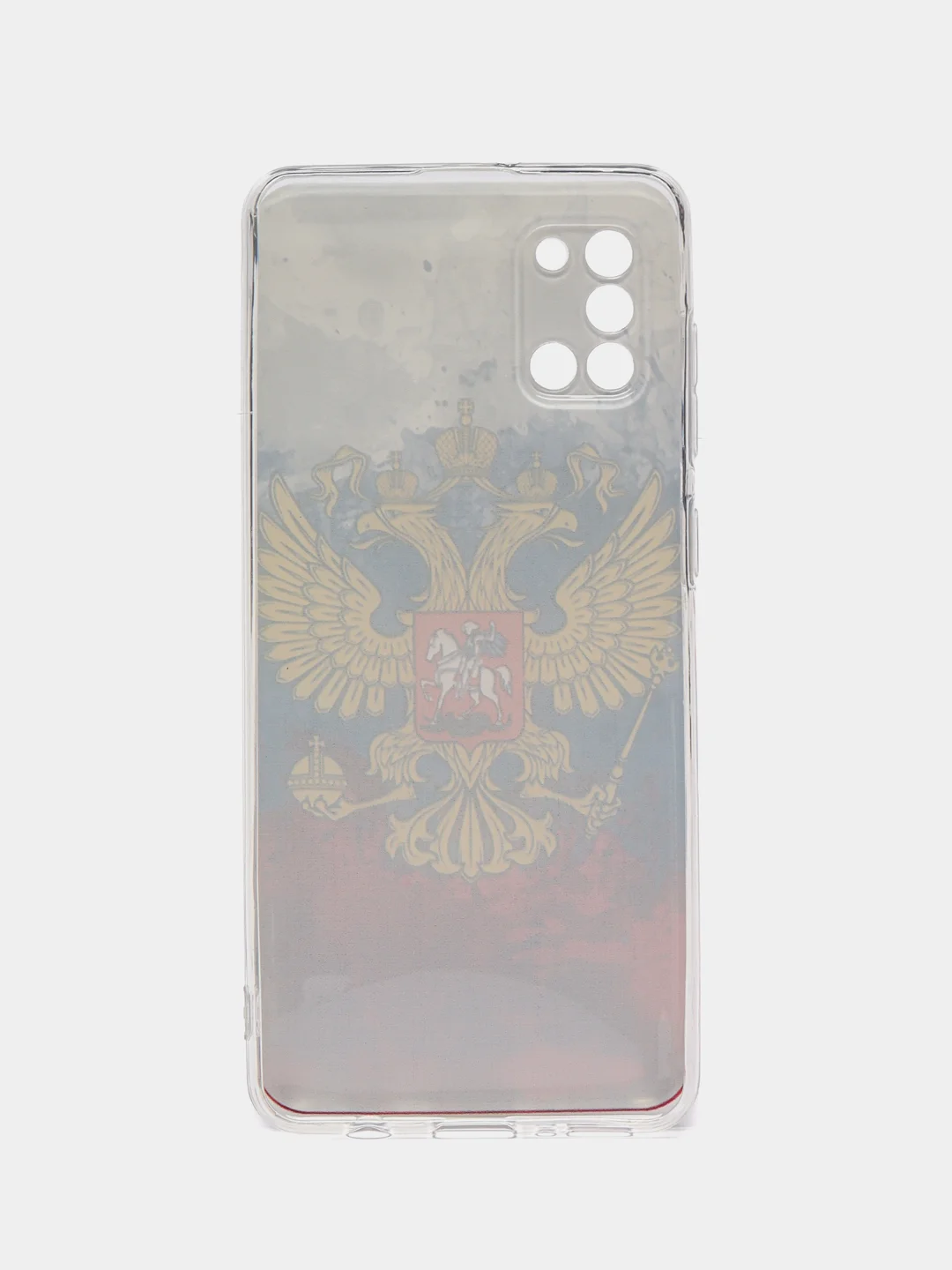 Синий силиконовый чехол на Samsung Galaxy A31 / Самсунг А31 прозрачный с рисунком, защита камеры