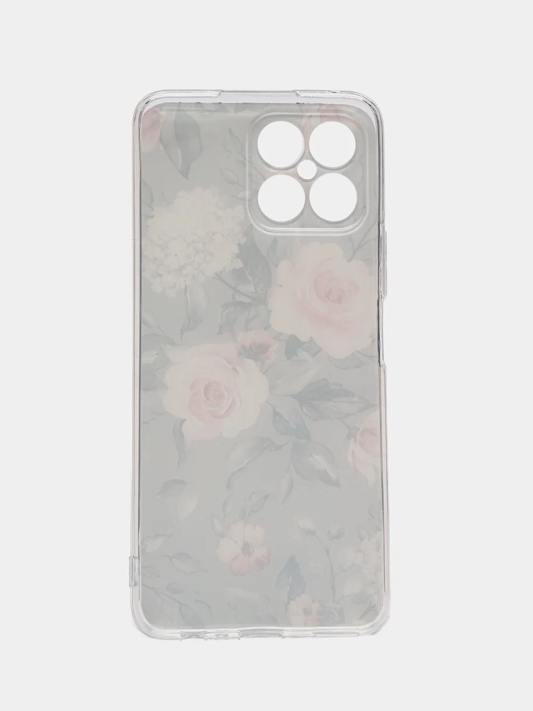 Кораллово-розовый силиконовый чехол на Honor X8 / Хонор Х8 прозрачный, с рисунком, защита камеры