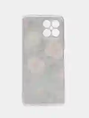 Кораллово-розовый силиконовый чехол на Honor X8 / Хонор Х8 прозрачный, с рисунком, защита камеры