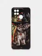 Медный чехол на Xiaomi Redmi 10C / Сяоми Редми 10С прозрачный, с рисунком, защита камеры
