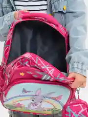 Алый рюкзак для начальной школы, школьный ранец с пеналом