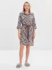Коричневый халат-рубашка Lilians, женский, с поясом