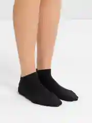 Черный носки в рубчик из органического хлопка укороченные (unisex)