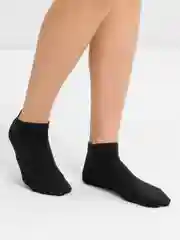 Черный носки в рубчик из органического хлопка укороченные (unisex)